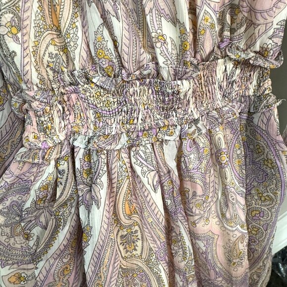 Revolve Line & Dot Boho Paisley Long Sleeve Gianna Romper Pockets MSRP $148 - Picture 10 of 11